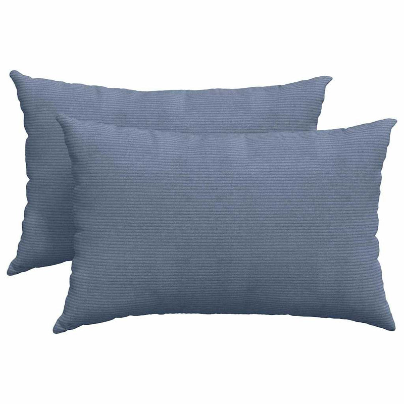 Afbeelding laden in galerijviewer, Vidaxl sofa kussens 2 stuks blauw 60 x 40 cm cordstof