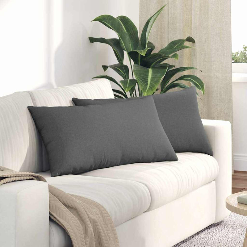 Afbeelding laden in galerijviewer, Vidaxl sofa kussens 2 pcs donkergrijs 80 x 40 cm stof