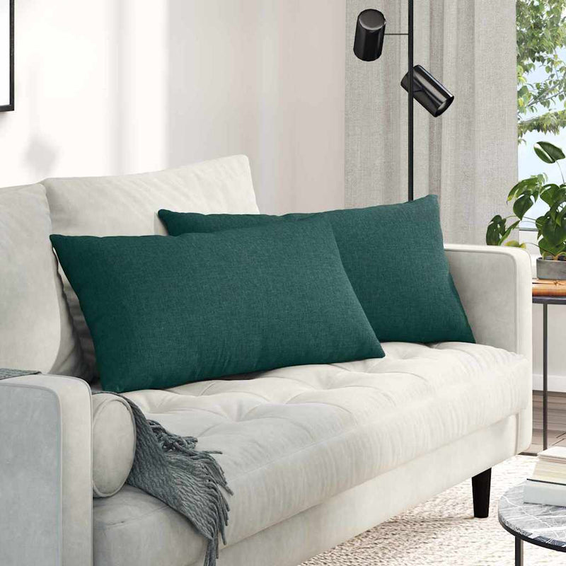 Afbeelding laden in galerijviewer, Vidaxl sofa kussens 2 pcs donkergroen 80 x 40 cm stof