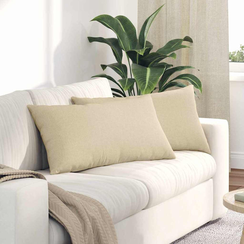Chargez l'image dans la visionneuse de la galerie, Vidaxl sofa kussens 2 pcs crème 80 x 40 cm stof