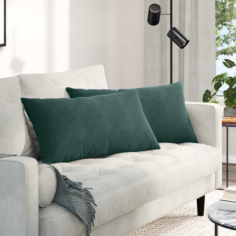 Chargez l'image dans la visionneuse de la galerie, Vidaxl sofa kussens 2 stuks donkergroen 80 x 40 cm cordstof