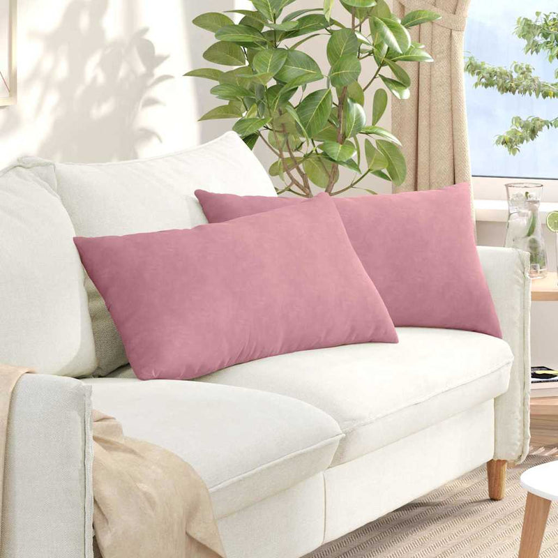 Chargez l'image dans la visionneuse de la galerie, Vidaxl sofa kussens 2 stuks roze 80 x 40 cm cordstof