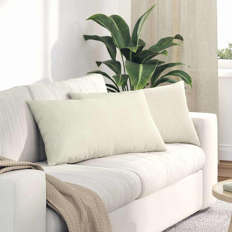 Chargez l'image dans la visionneuse de la galerie, Vidaxl sofa kussens 2 stuks crème 80 x 40 cm cordstof