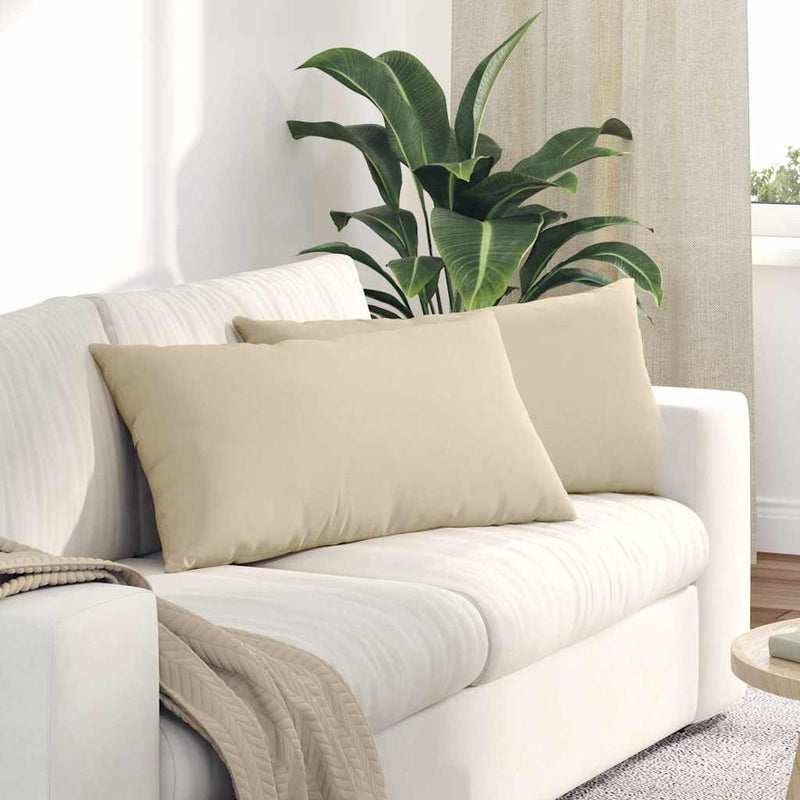 Chargez l'image dans la visionneuse de la galerie, Vidaxl sofa kussens 2 stuks crème 80 x 40 cm stof