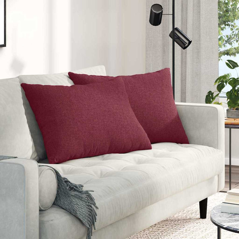 Afbeelding laden in galerijviewer, Vidaxl sofa kussens 2 pcs wijnrood 70 x 50 cm stof