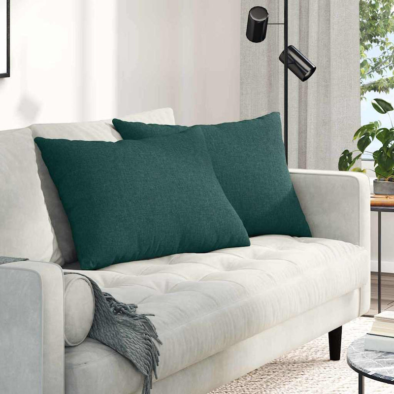 Afbeelding laden in galerijviewer, Vidaxl sofa kussens 2 pcs donkergroen 70 x 50 cm stof
