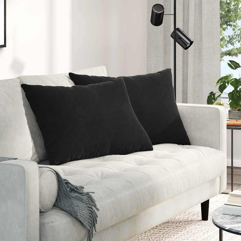 Afbeelding laden in galerijviewer, Vidaxl sofa kussens 2 stuks zwart 70 x 50 cm cordstof