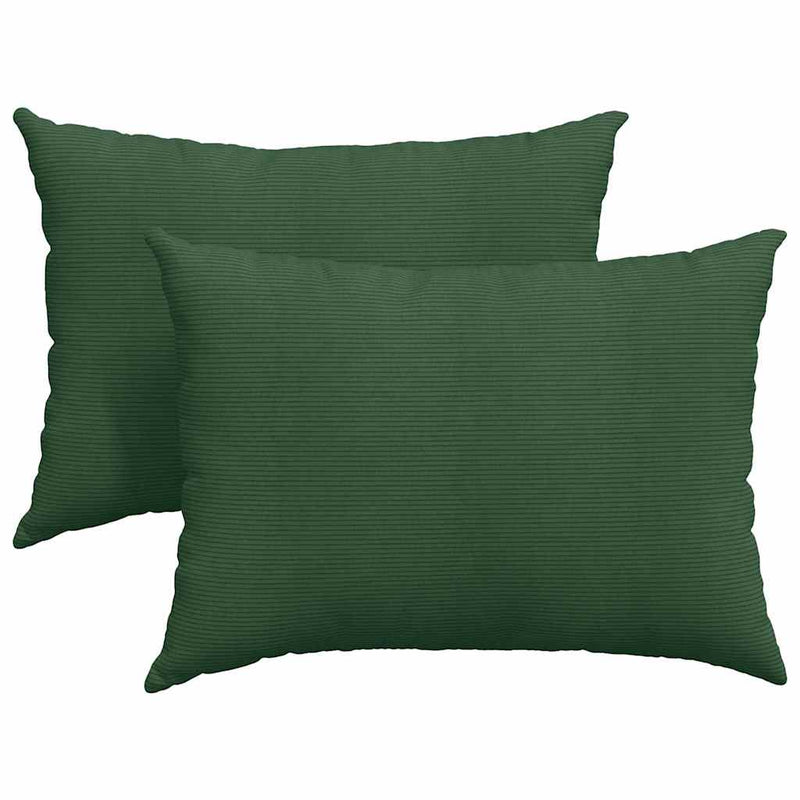 Afbeelding laden in galerijviewer, Vidaxl sofa kussens 2 stuks donkergroen 70 x 50 cm cordstof