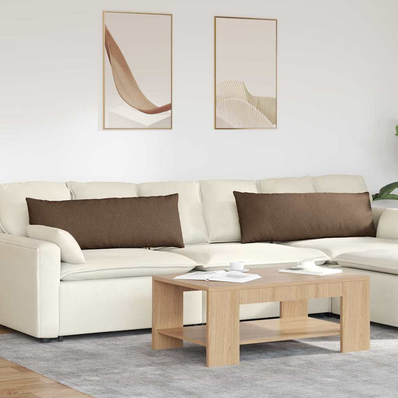 Chargez l'image dans la visionneuse de la galerie, Vidaxl sofa kussens 2 pcs bruin 120 x 40 cm stof