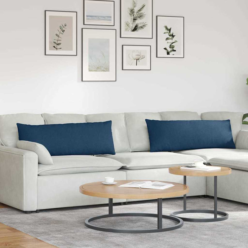 Afbeelding laden in galerijviewer, Vidaxl sofa kussens 2 pcs blauw 120 x 40 cm stof