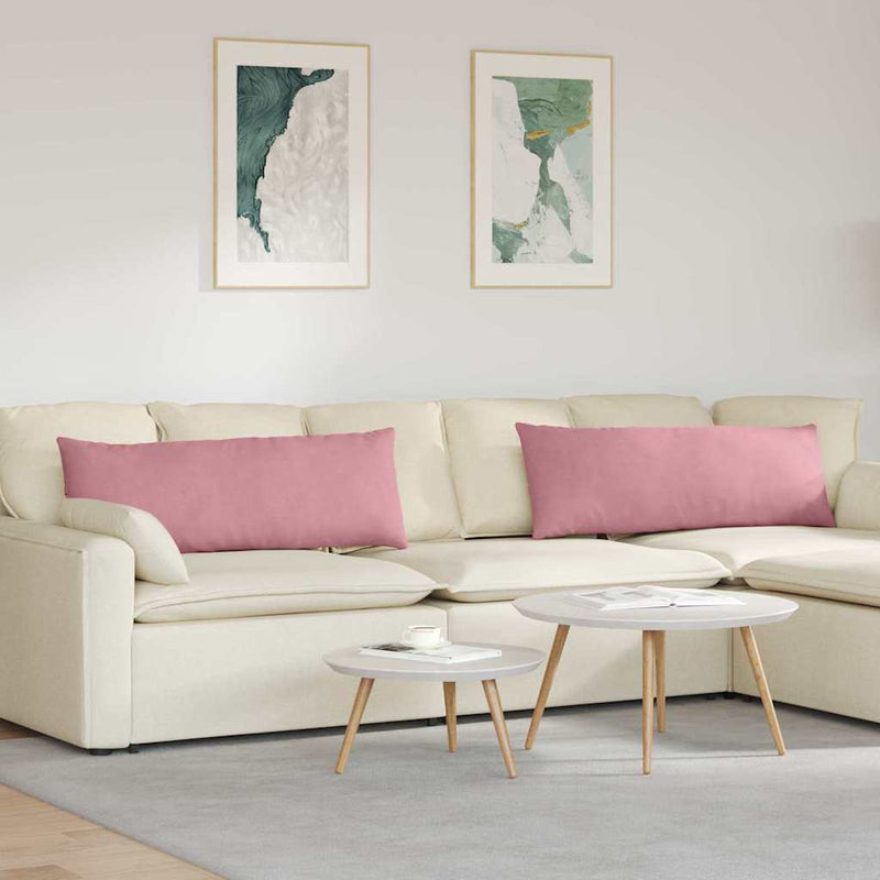 Afbeelding laden in galerijviewer, Vidaxl sofa kussens 2 stuks roze 120 x 40 cm cordstof