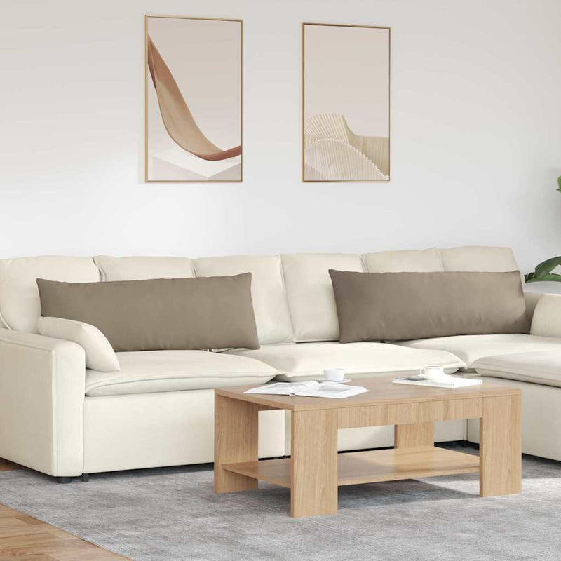 Afbeelding laden in galerijviewer, Vidaxl sofa kussens 2 stuks taupe 120 x 40 cm stof