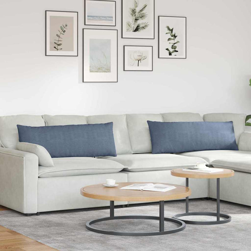Afbeelding laden in galerijviewer, Vidaxl sofa kussens 2 stuks blauw 120 x 40 cm cordstof