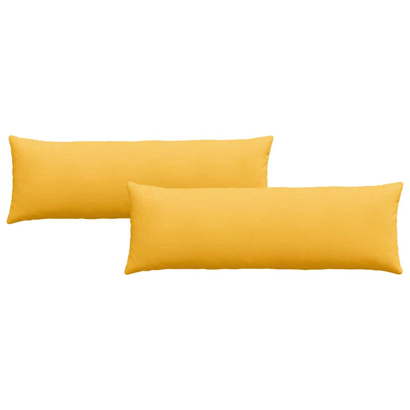 Afbeelding laden in galerijviewer, Vidaxl sofa kussens 2 stuks lichtgeel 120 x 40 cm cordstof
