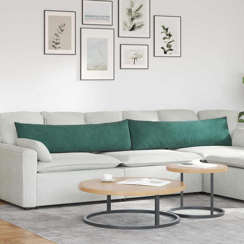 Afbeelding laden in galerijviewer, Vidaxl sofa kussens 2 stuks donkergroen 145 x 40 cm cordstof