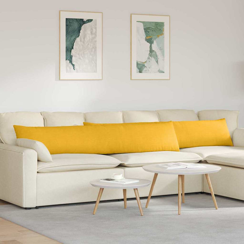 Chargez l'image dans la visionneuse de la galerie, Vidaxl sofa kussens 2 stuks lichtgeel 200 x 40 cm cordstof