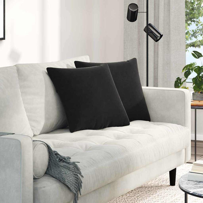 Chargez l'image dans la visionneuse de la galerie, Vidaxl sofa kussens 2 stuks zwart 45 x 45 cm cordstof