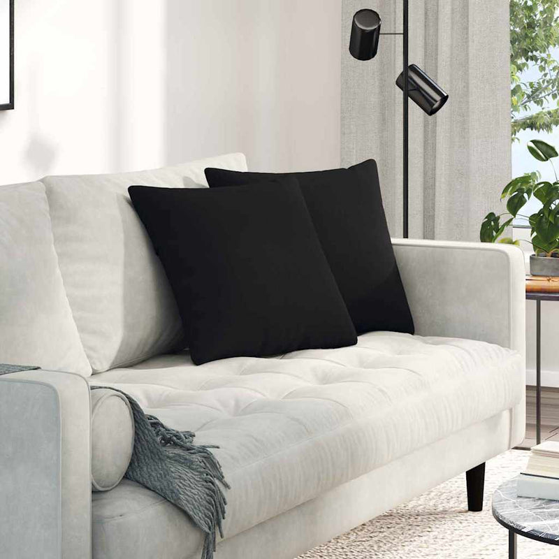 Chargez l'image dans la visionneuse de la galerie, Vidaxl sofa kussens 2 stuks zwart 45 x 45 cm stof