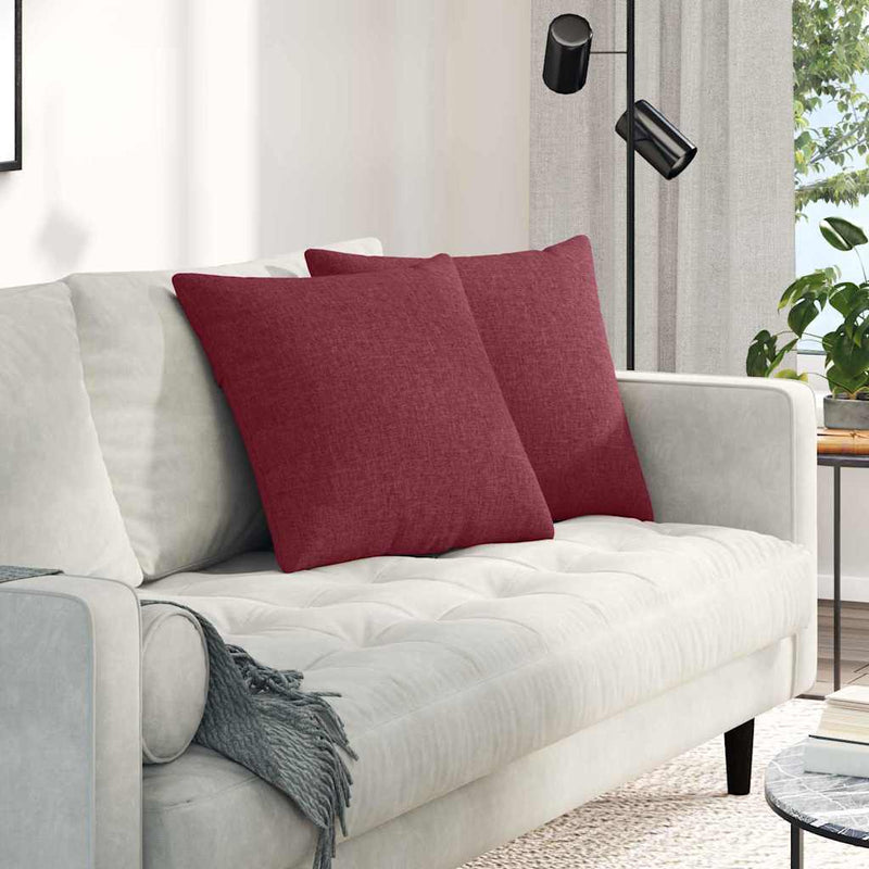 Chargez l'image dans la visionneuse de la galerie, Vidaxl sofa kussens 2 pcs wijnrood 50 x 50 cm stof
