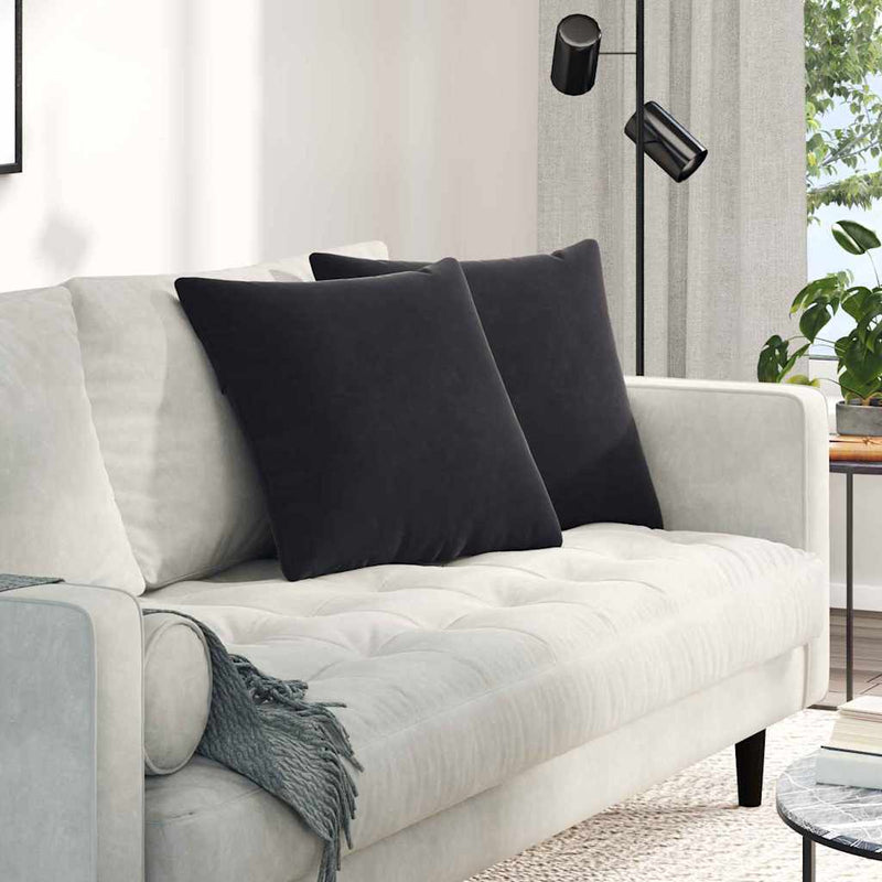 Chargez l'image dans la visionneuse de la galerie, Vidaxl sofa kussens 2 stuks zwart 50 x 50 cm cordstof