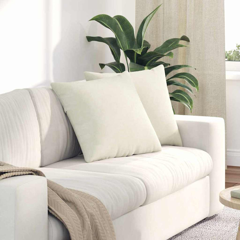 Chargez l'image dans la visionneuse de la galerie, Vidaxl sofa kussens 2 stuks crème 50 x 50 cm cordstof