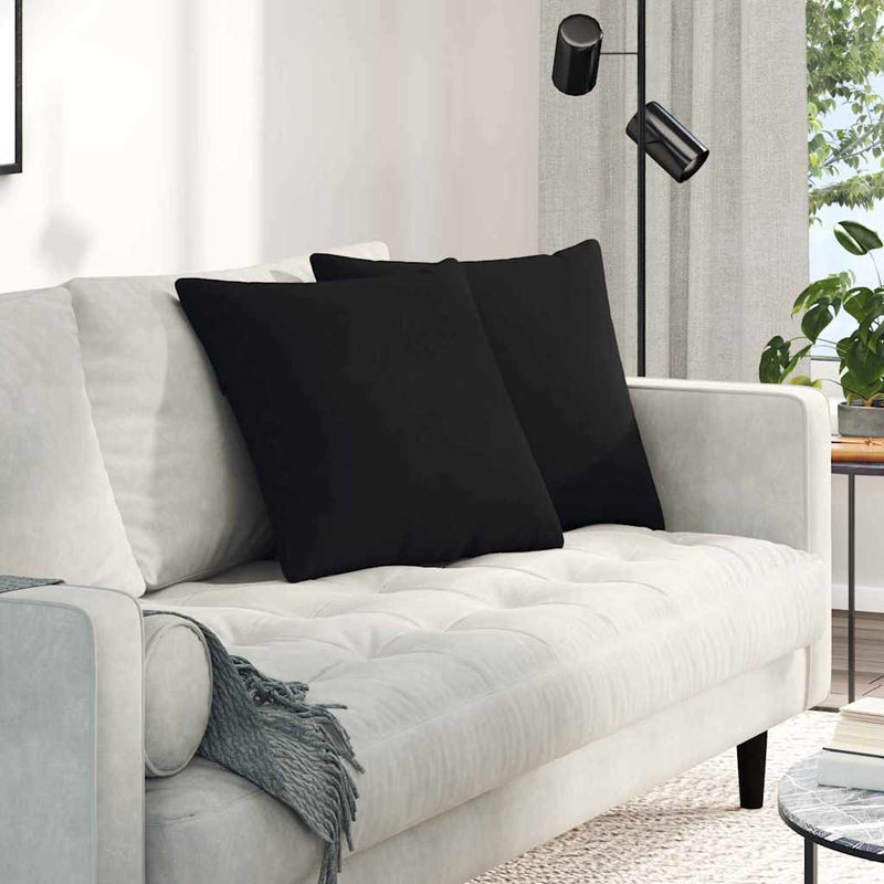 ギャラリービューアに画像をロードする, Vidaxl sofa kussens 2 stuks zwart 50 x 50 cm stof