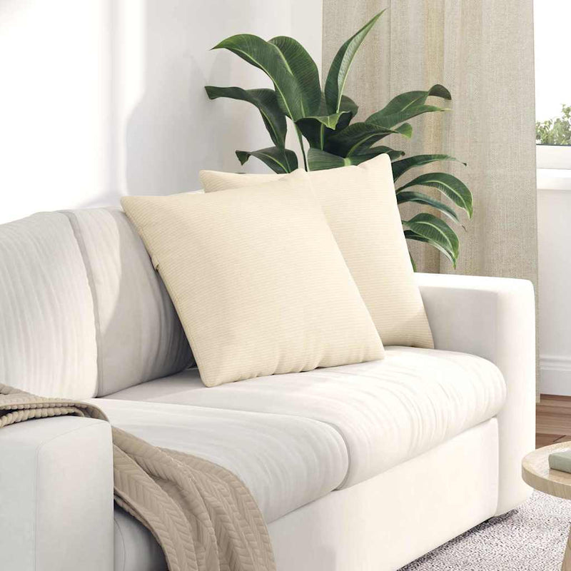 ギャラリービューアに画像をロードする, Vidaxl sofa kussens 2 stuks crème 50 x 50 cm cordstof
