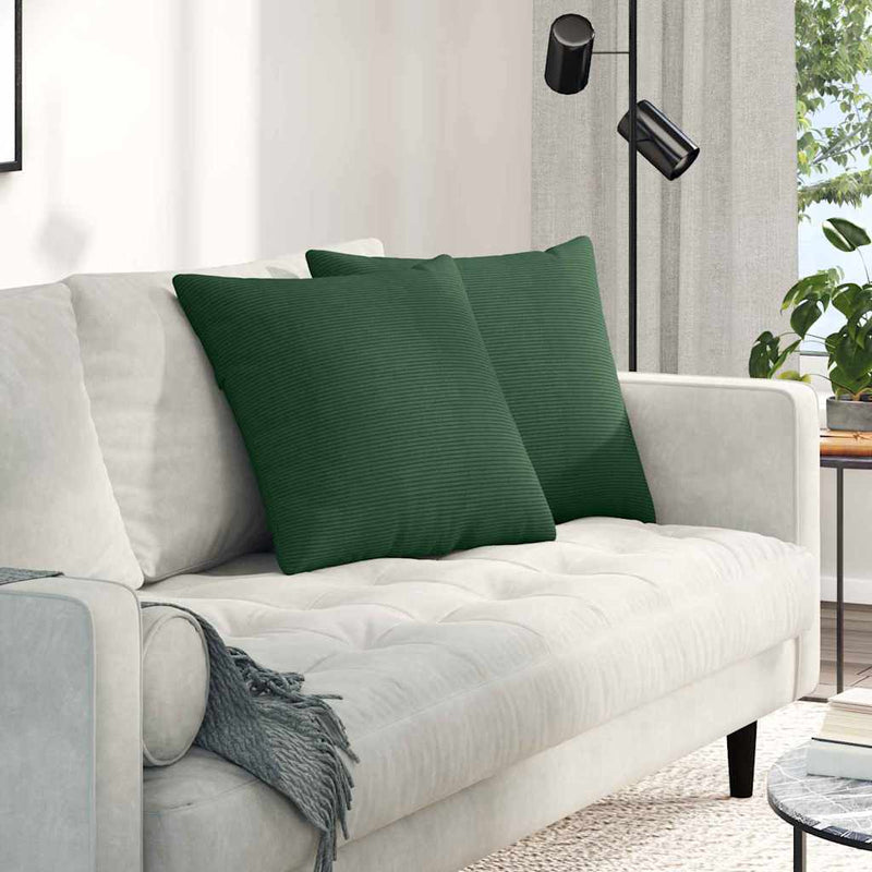 Chargez l'image dans la visionneuse de la galerie, Vidaxl sofa kussens 2 stuks donkergroen 50 x 50 cm cordstof