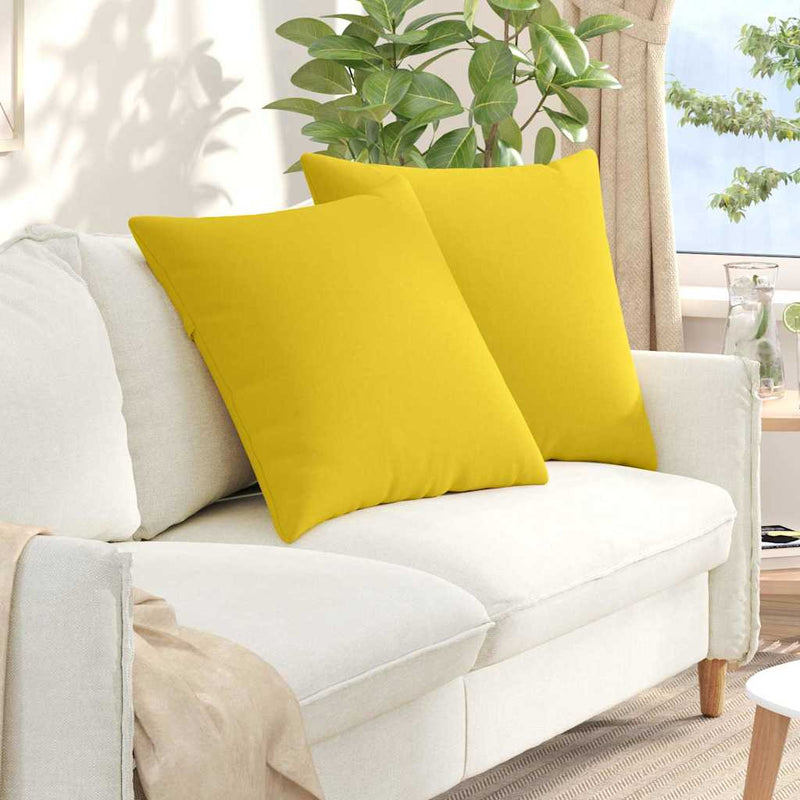 Chargez l'image dans la visionneuse de la galerie, Vidaxl sofa kussens 2 pcs lichtgeel 60 x 60 cm stof