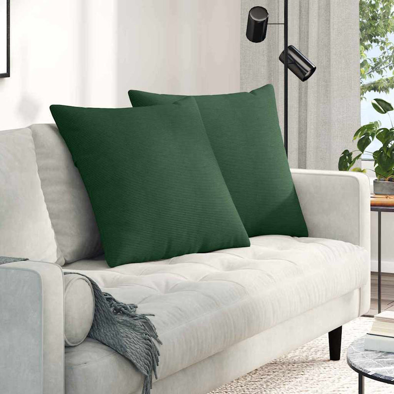 ギャラリービューアに画像をロードする, Vidaxl sofa kussens 2 stuks donkergroen 60 x 60 cm cordstof