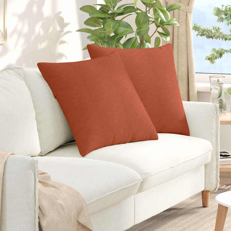 Afbeelding laden in galerijviewer, Vidaxl sofa kussens 2 stuks rood-oranje 80 x 80 cm cordstof