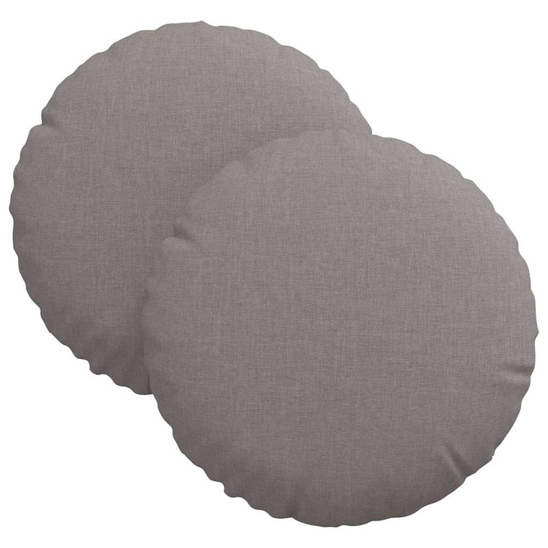 Afbeelding laden in galerijviewer, Vidaxl zitkussens 2 pcs taupe ø30 x 13 cm stof