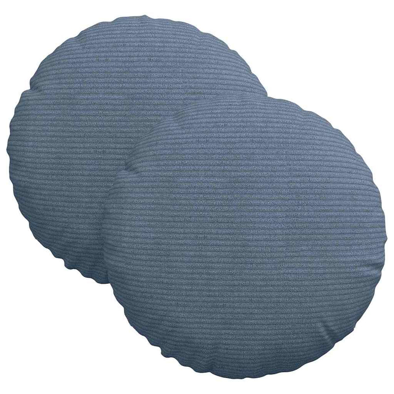 Afbeelding laden in galerijviewer, Vidaxl zitkussens 2 pcs blauw ø 30 cm katoen stof