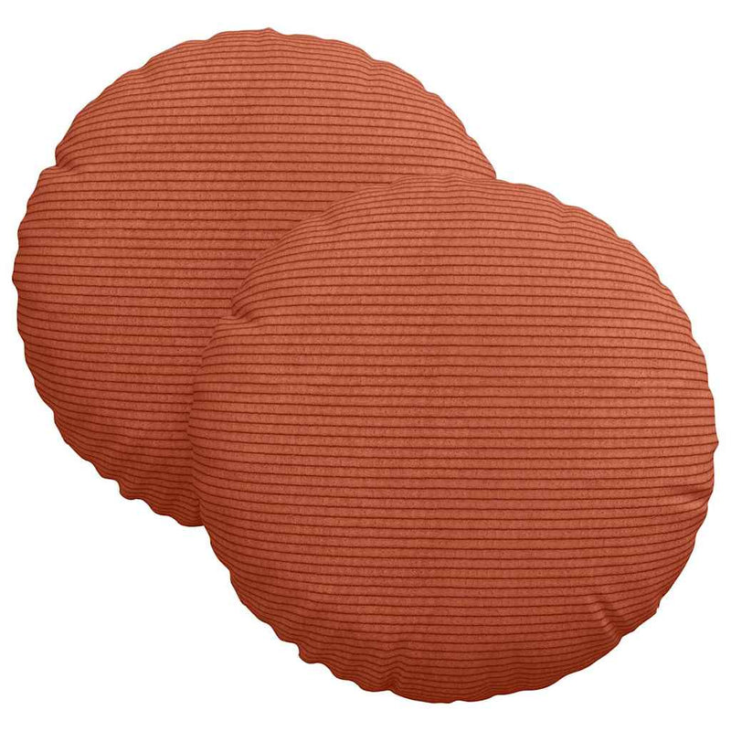Afbeelding laden in galerijviewer, Vidaxl zitkussens 2 pcs rood-oranje ø 30 cm katoen stof