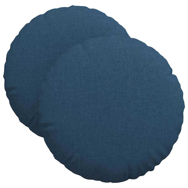 Afbeelding laden in galerijviewer, Vidaxl zitkussens 2 pcs blauw ø40 x 13 cm stof