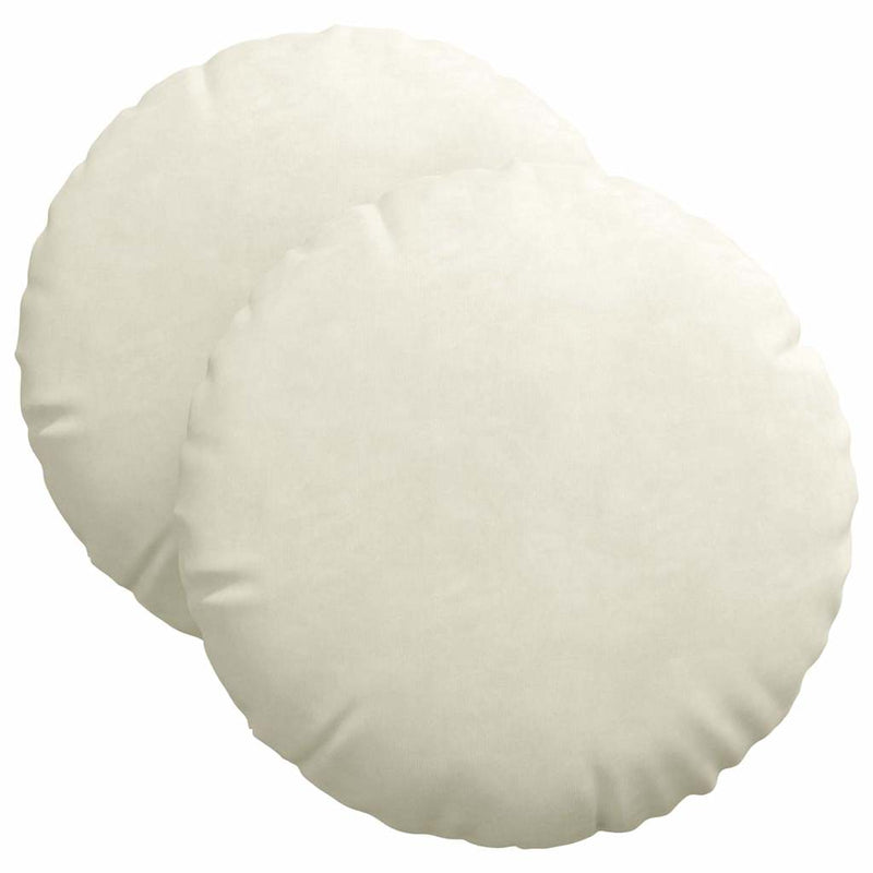 Afbeelding laden in galerijviewer, Vidaxl zitkussens 2 stuks crème ø 40 x 13 cm fluweel