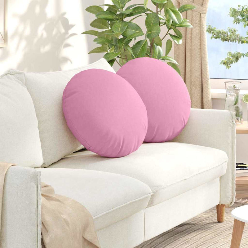 Afbeelding laden in galerijviewer, Vidaxl zitkussens 2 pcs roze ø50 x 19 cm stof
