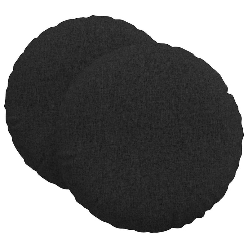Afbeelding laden in galerijviewer, Vidaxl zitkussens 2 pcs zwart ø60 x 21 cm stof