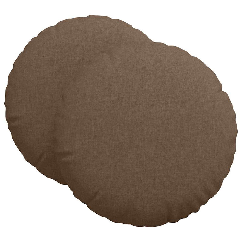Afbeelding laden in galerijviewer, Vidaxl zitkussens 2 pcs bruin ø60 x 21 cm stof