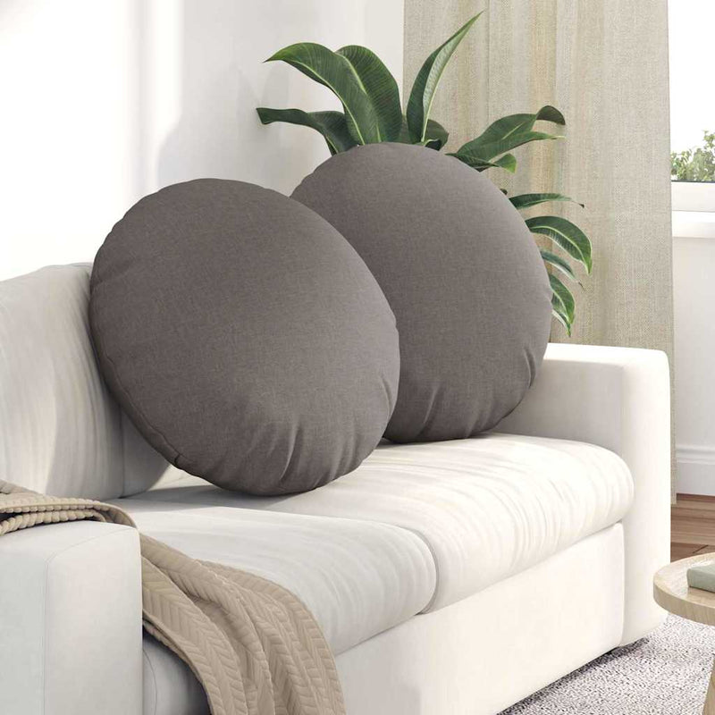 Chargez l'image dans la visionneuse de la galerie, Vidaxl zitkussens 2 pcs taupe ø80 x 29 cm stof