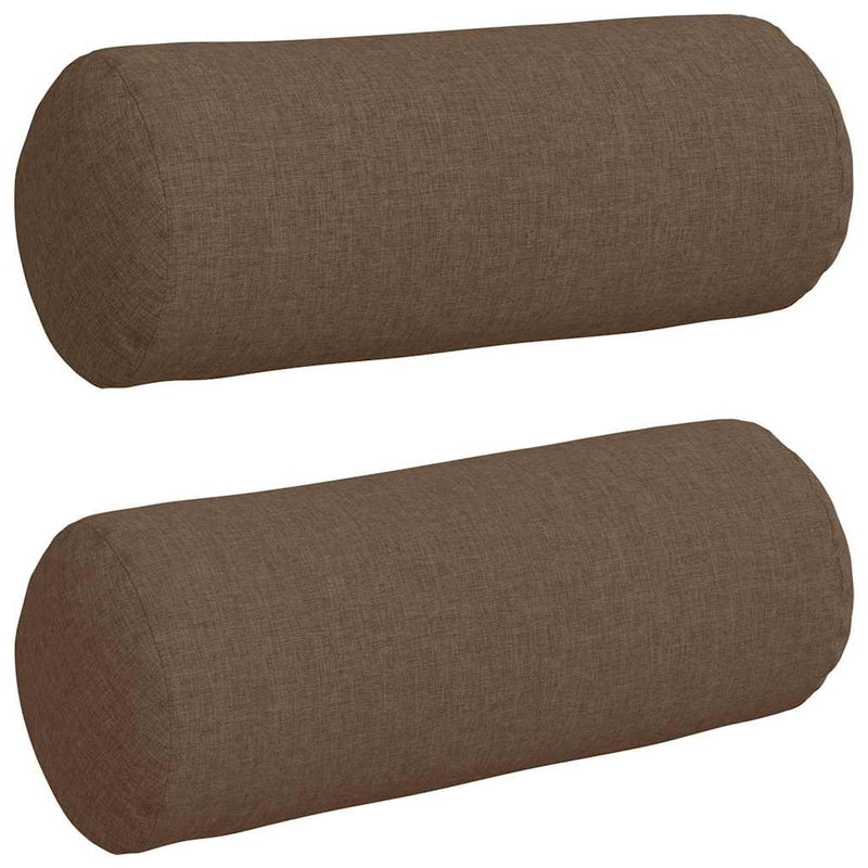 Afbeelding laden in galerijviewer, Vidaxl bolster kussens 2 stuks bruin ø 15 x 40 cm stof
