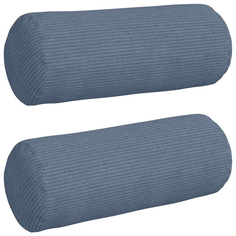 Afbeelding laden in galerijviewer, Vidaxl bolster kussens 2 stuks blauw ø 15 x 40 cm cordstof