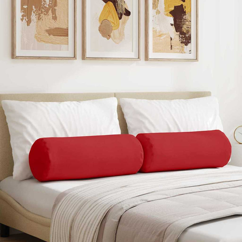 Afbeelding laden in galerijviewer, Vidaxl bolster kussens 2 stuks rood ø 25 x 70 cm stof