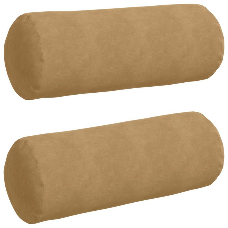 Afbeelding laden in galerijviewer, Vidaxl bolster kussens 2 stuks bruin ø 25 x 70 cm cordstof