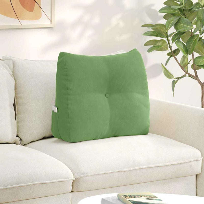 Afbeelding laden in galerijviewer, Vidaxl rugkussen lichtgroen 60 x 24 x 50 cm fluweel