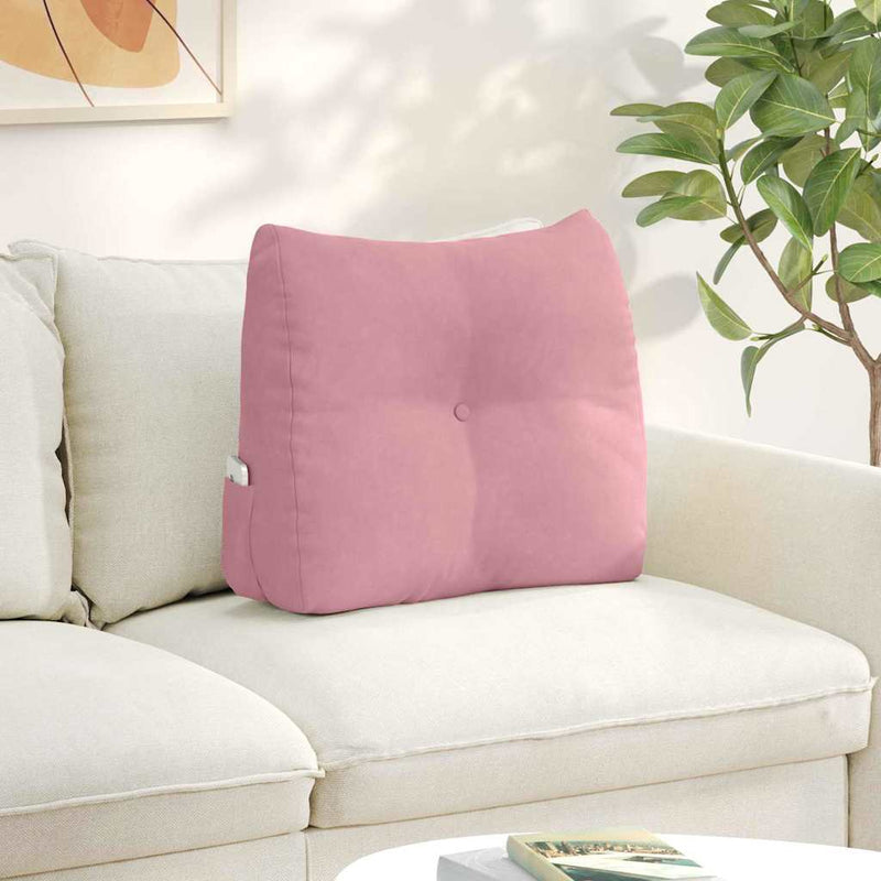Afbeelding laden in galerijviewer, Vidaxl rugkussen roze 60 x 24 x 50 cm fluweel