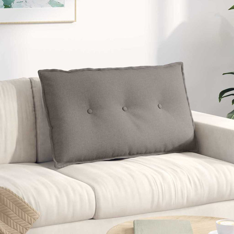 Afbeelding laden in galerijviewer, Vidaxl rugkussen taupe 80 x 19 x 50 cm stof