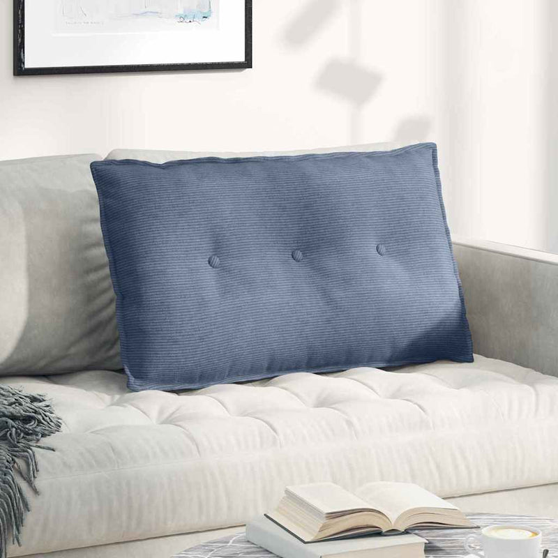 Afbeelding laden in galerijviewer, Vidaxl rugkussen blauw 80 x 50 cm cordstof
