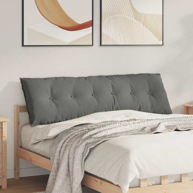Afbeelding laden in galerijviewer, Vidaxl rugkussen donkergrijs 160 x 50 cm microvezel stof