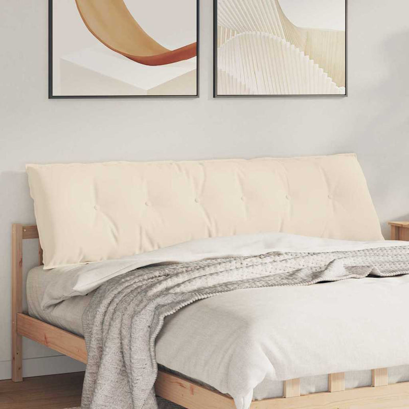 Afbeelding laden in galerijviewer, Vidaxl rugkussen beige 180 x 50 cm microvezel stof